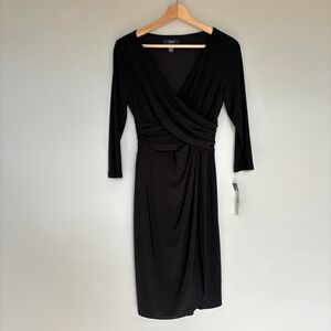 Chaps Women's Size S LTB Gathered Waist Midi Sheath Church Memorial Conservative